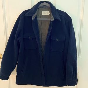 Navy J. Crew Fleece Quilted Flannel/Jacket.
